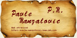 Pavle Manzalović vizit kartica